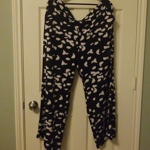 Black and white print palazzo pants